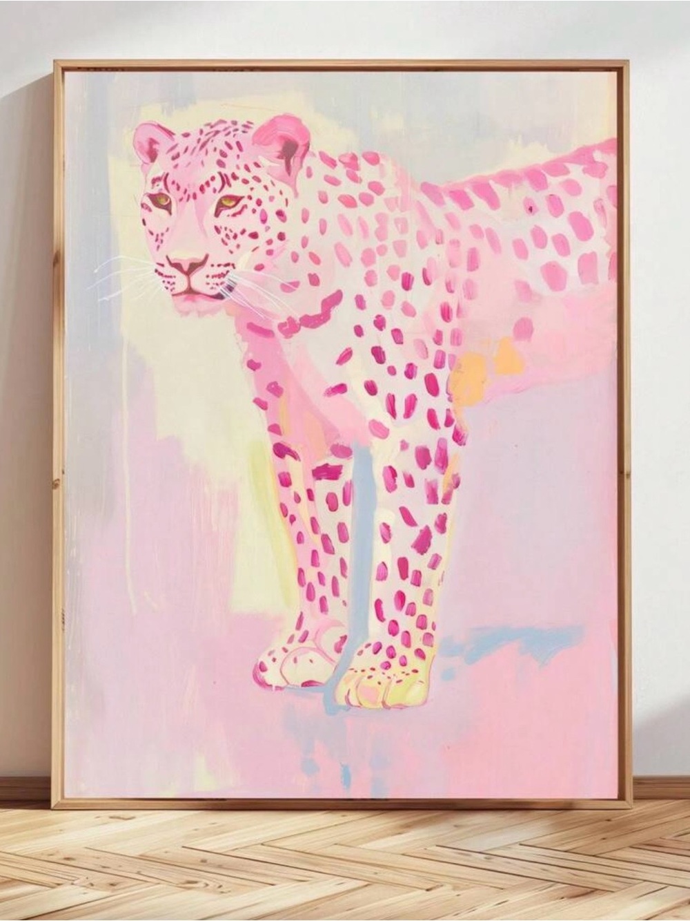 Brand New | Pink Leopard Wall Art Canvas Print | 50c70cm | No Frame Included